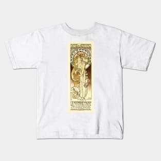 SARAH BERNHARDT French Theater Art Nouveau by Alphonse Mucha Kids T-Shirt